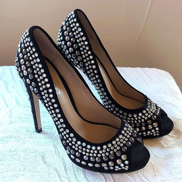 BEBE 💎 Annette  Jeweled And Studded Stilettos Size 6 - Picture 1 of 17